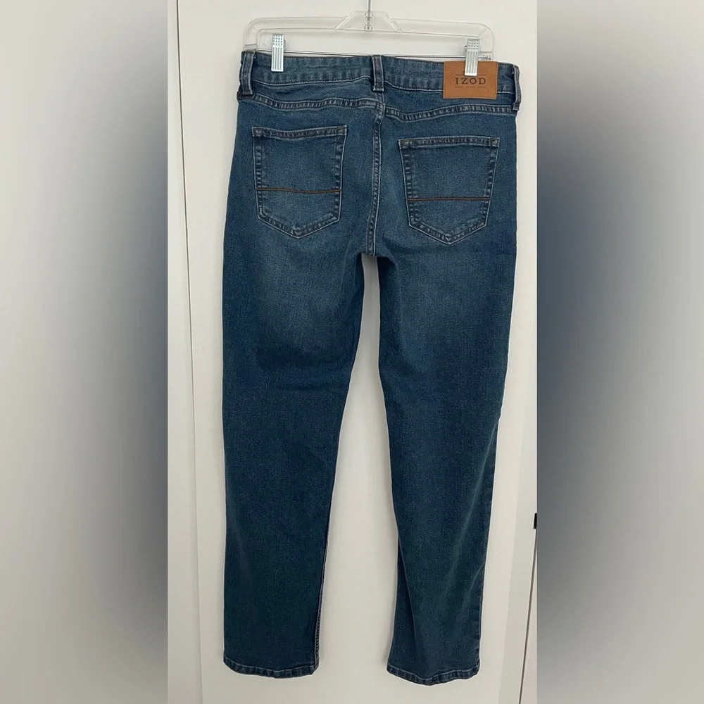 Izod Saltwater Men’s Comfort Stretch Straight Fit Jeans, Blue, 30W x 32L, NWOT